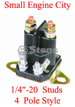 435-103-UN 372 Starter Solenoid  1/4-20 Studs  -  4 Pole Style